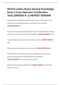 NCCCO Lattice Boom General Knowledge Exam &vert; Crane Operator Certification Test&vert;&vert; GRADED A&plus;&vert;&vert; NEWEST VERSION