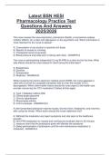 Latest BSN HESI  Pharmacology Practice Test  Questions And Answers  2025&sol;2026