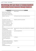 Microbiology BIO 420 Exam 1&vert; Contains Questions with Verified Correct Answers&vert; Already Graded A&plus;