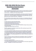 BSN 366 HESI RN Exit Exam  Questions And Answers  2025&sol;2026