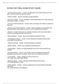 ECON 2100 FINAL EXAM STUDY GUIDE