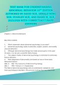 TEST BANK FOR UNDERSTANDING ABNORMAL BEHAVIOR 10TH EDITION AUTHORED BY DAVID SUE&comma; DERALD WING SUE&comma; STANLEY SUE&comma; AND DIANE M&period; SUE&comma; 2025&sol;2026 WITH CORRECT&sol;ACCURATE ANSWERS