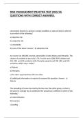 RISK MANAGEMENT PRACTICE TEST 2025&sol;26 QUESTIONS WITH CORRECT ANSWERS&period;
