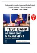 Full TEST BANK &ndash; Fundamental Orthopedic Management for the Physical Therapist Assistant&comma; 5th Edition by Manske &vert; Verified Chapters 1&ndash;29 &vert; Complete 2025 Version