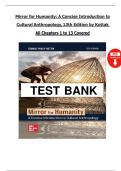 TEST BANK for Mirror for Humanity&colon; A Concise Introduction to Cultural Anthropology&comma; 13th Edition by Conrad Kottak &vert; Verified Chapters 1&ndash;13 &vert; Complete A&plus; Study Guide 2025