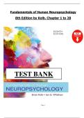 TEST BANK for Fundamentals of Human Neuropsychology&comma; 8th Edition by Bryan Kolb &ndash; Complete Verified Chapters 1&ndash;28 &vert; GRADED A&plus; &vert; Latest 2025 Full Version