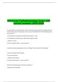 Advanced Pathophysiology Exam with correct answers 2025>2026