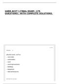 UARK ACCT 1 FINAL EXAM &vert; 175 QUESTIONS &vert; WITH COMPLETE SOLUTIONS&period;