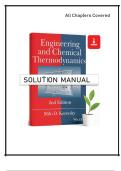 ENGINEERING AND CHEMICAL THERMODYNAMICS, 2nd Edition Koretsky | Solution Manual |