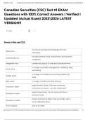 Canadian Securities &lpar;CSC&rpar; Test &num;1 EXAM Questions with 100&percnt; Correct Answers &vert; Verified &vert; Updated &lpar;Actual Exam&rpar; 20252026 LATEST VERSION&excl;&excl;
