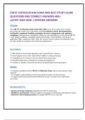 CRCST CERTIFICATION EXAM AND BEST STUDY GUIDE   QUESTIONS AND CORRECT ANSWERS 400&plus;  LATEST 2025-2026 &vert; VERIFIED ANSWERS  