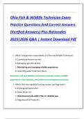 Ohio Fish & Wildlife Technician Exam  Practice Questions And Correct Answers  &lpar;Verified Answers&rpar; Plus Rationales  2025&vert;2026 Q&A &vert; Instant Download Pdf 