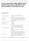 CAFCA Manual EXAM &lpar;2025&rpar; UPDATE Verified Questions And Answers &vert; With 100&percnt; Correct Answers graded A&plus; Guaranteed Success&excl;&excl;
