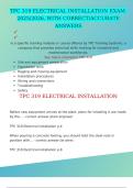TPC 319 ELECTRICAL INSTALLATION EXAM&colon; 2025&sol;2026&comma; WITH CORRECT&sol;ACCURATE ANSWERS