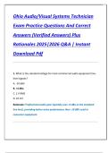 Ohio Audio&sol;Visual Systems Technician  Exam Practice Questions And Correct  Answers &lpar;Verified Answers&rpar; Plus  Rationales 2025&vert;2026 Q&A &vert; Instant  Download Pdf