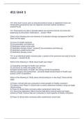 411 Unit 1 Questions with Correct Answers