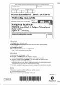 2025 Pearson Edexcel GCSE Religious Studies B  Paper 3 &lpar;1RB0&sol;3B&colon; Christianity&rpar;