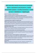BSN 246 HESI Health Assessment Complete  Exam &vert; Questions and Answers &vert; Latest  2025&sol;2026 Update &vert; Verified Solutions &vert; 100&percnt;  Correct &vert; GRADED A &ndash; Nightingale