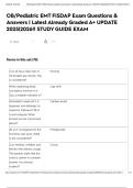 OB&sol;Pediatric EMT FISDAP Exam Questions & Answers &vert; Latest Already Graded A&plus; UPDATE 2025&vert;2026&excl;&excl; STUDY GUIDE EXAM