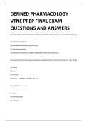 Defined Pharmacology VTNE Prep Final Exam Questions & Answers &ndash; Comprehensive MCQ Bank A&plus;
