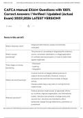 CAFCA Manual EXAM Questions with 100&percnt; Correct Answers &vert; Verified &vert; Updated &lpar;Actual Exam&rpar; 20252026 LATEST VERSION&excl;&excl;