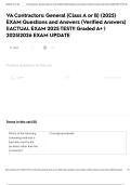 VA Contractors&colon; General &lpar;Class A or B&rpar; &lpar;2025&rpar; EXAM Questions and Answers &lpar;Verified Answers&rpar; &vert;&vert;ACTUAL EXAM 2025 TEST&excl;&excl; Graded A&plus; &vert; 2025&vert;2026 EXAM UPDATE