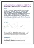 CRCST CERTIFICATION EXAM QUESTIONS AND CORRECT ANSWERS 400&plus; LATEST 2025-2026 &vert; VERIFIED ANSWERS  