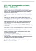 NUR 2459 Rasmussen Mental Health Exam 1 Modules 1-3  &lpar;Questions & Answers&rpar; Rated 100&percnt; Correct&excl;&excl;
