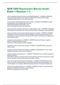 NUR 2459 Rasmussen Mental Health Exam 1 Modules 1-3 Questions and Answers Best rated A&plus; Guaranteed Success Latest Update
