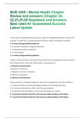 NUR 2459 &bull; Mental Health Chapter Review and answers &lpar;Chapter 24&comma; 22&comma;23&comma;25&comma;26 Questions and Answers Best rated A&plus; Guaranteed Success Latest Update