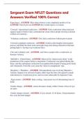 Sergeant Exam NFLST Questions and  Answers Verified 100&percnt; Correct 