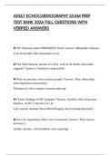 ADULT ECHOCARDIOGRAPHY EXAM PREP TEST BANK 2026 FULL QUESTIONS WITH VERIFIED ANSWERS