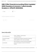 HBX CORe financial Accounting Exam Questions and Answers &lpar;Verified Answers&rpar; Most Recent exam COMPLETE &lpar;2025&rpar; &lpar;Latest Update 2025&rpar; UPDATE&excl;&excl; 