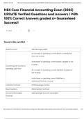 HBX Core Financial Accounting Exam &lpar;2025&rpar; UPDATE Verified Questions And Answers &lowbar; With 100- Correct Answers graded A&plus; Guaranteed Success&excl;&excl; 