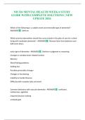 NR 326 MENTAL HEALTH WEEK 6 STUDY GUIDE WITH COMPLETE SOLUTIONS &vert; NEW UPDATE 2026