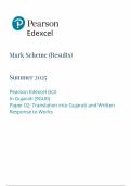 2025 Pearson Edexcel A LEVEL Gujarati PAPER 2 MARK SCHEME &lpar;9GU0&sol;02