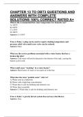 CHAPTER 13 TO OBT3 QUESTIONS AND ANSWERS WITH COMPLETE SOLUTIONS 100&percnt; CORRECT RATED A&plus;