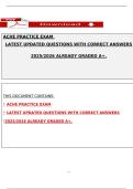 ACHE PRACTICE EXAM LATEST UPDATED QUESTIONS WITH CORRECT ANSWERS ALREADY GRADED A&plus;&period;