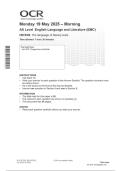 OCR AS Level English Language and Literature H074&sol;02 JUNE 2025 QUESTION PAPER AND MARK SCHEME