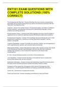 ENT101 EXAM QUESTIONS WITH COMPLETE SOLUTIONS &lpar;100&percnt; CORRECT&rpar; 