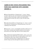 AMERICAN RED CROSS LIFEGUARDING FINAL PAPER 2026 QUESTIONS WITH ANSWERS GRADED A&plus;