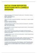 ENT101 EXAM REPORTED QUESTIONS WITH CORRECT ANSWERS 