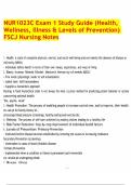 NUR1023C Exam 1 Study Guide &lpar;Health&comma; Wellness&comma; Illness & Levels of Prevention&rpar; FSCJ Nursing Notes&period;pdf