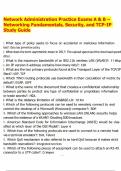 Network Administration Practice Exams A & B &ndash; Networking Fundamentals&comma; Security&comma; and TCP-IP Study Guide&period;pdf