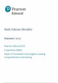 2025 Pearson Edexcel A LEVEL Japanese  PAPER 1 MARK SCHEME 9JA0&sol;01