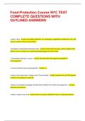 Food Protection Course NYC TEST COMPLETE QUESTIONS WITH OUTLINED ANSWERS &vert;&vert; 100&percnt; PASS