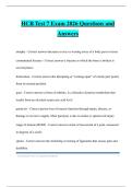 HCB Test 7 Exam 2026 Questions and Answers