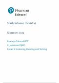  2025 Pearson Edexcel A LEVEL Japanese  PAPER 3  MARK SCHEME 9JA0&sol;03