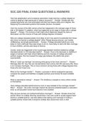 SOC 220 FINAL EXAM QUESTIONS & ANSWERS