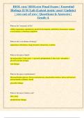  BIOL 102&sol; BIOL102 Final Exam &vert; Essential  Biology II W&sol;Lab &lpar;Latest 2026&sol; 2027 Update&rpar;  &vert; 100 out of 100 &vert; Questions & Answers &vert;  Grade A